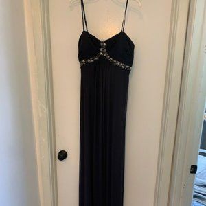 JS Boutique formal long dress charcoal bejeweled sz 12 new